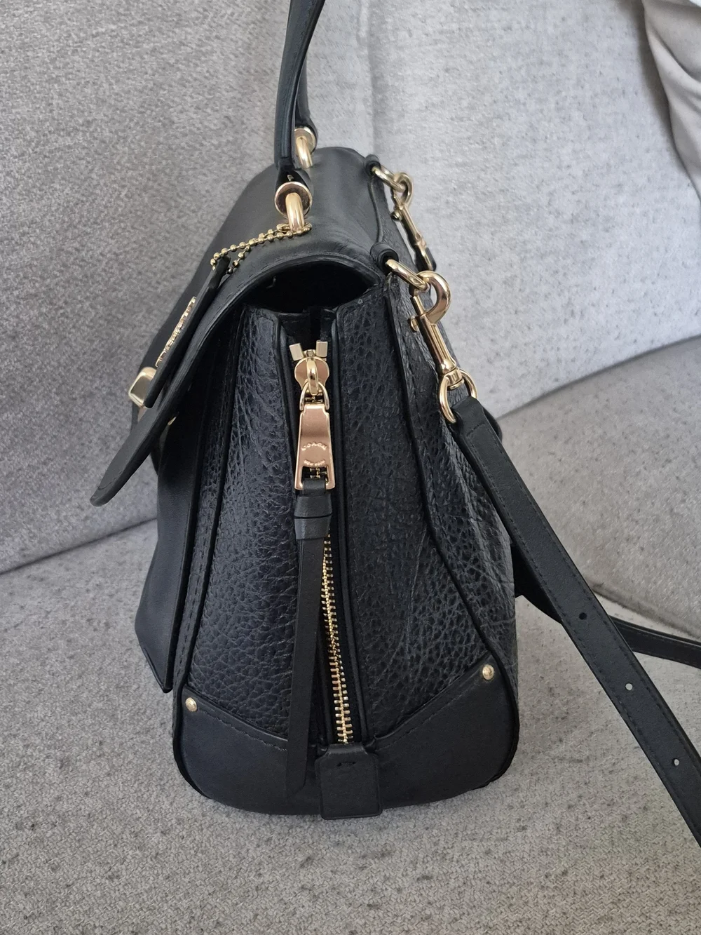 Coach Blue Leather Turnlock 2 Way Backpack/satchel